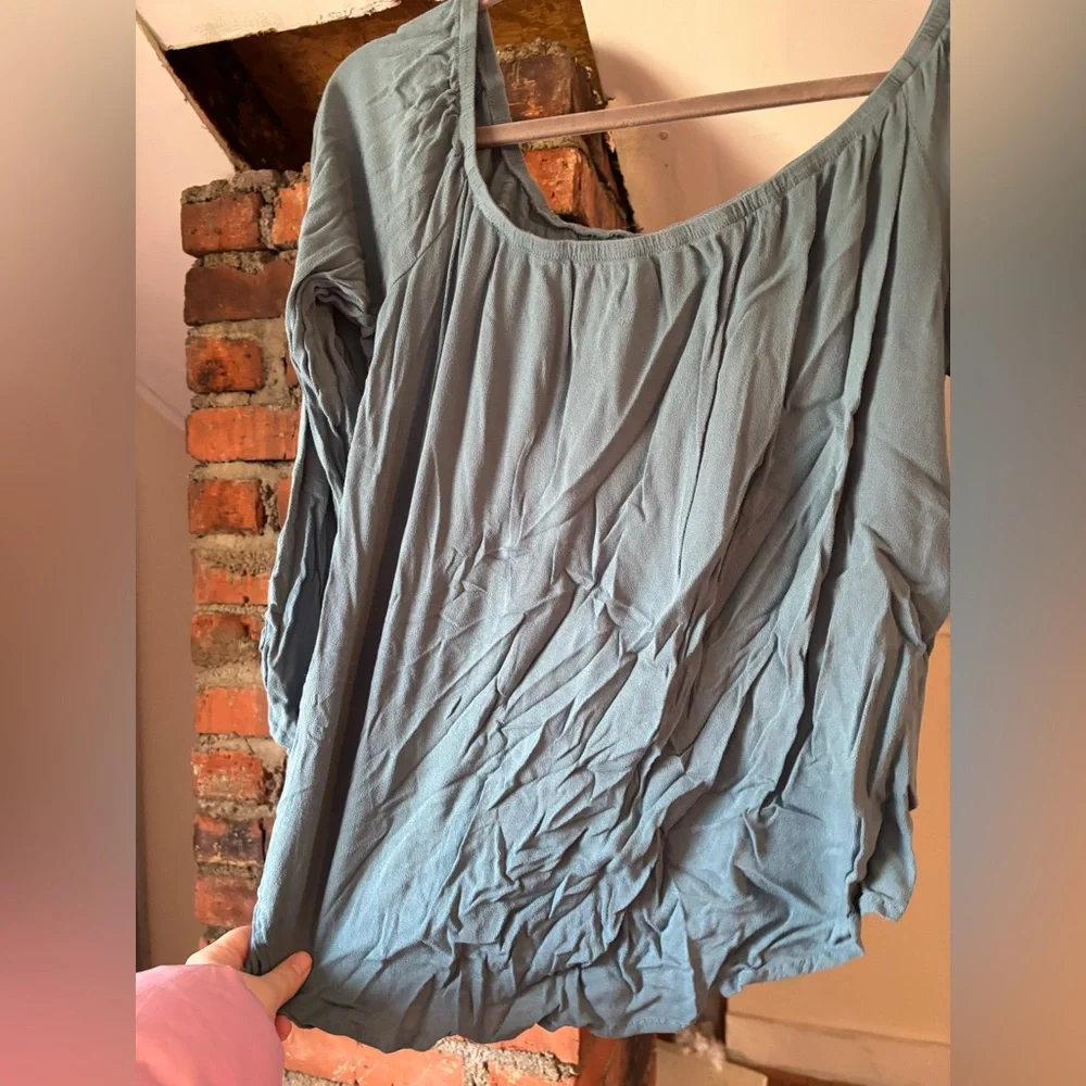 Mossimo Supply Co. Slate Blue Long Sleeve Top - Picture 3 of 7